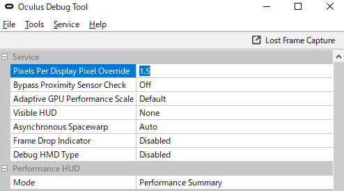 Oculus Debug Tool